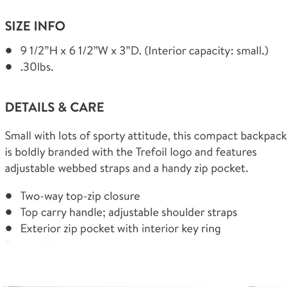 Adidas Santiago Mini Backpack White Black Adjustable Strap Handle Pockets - Picture 15 of 15